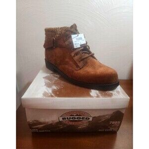 RUGGED OUTBACK Women’s Brown Suede Sweater Top Ankle Hiking Boots Size 8 New